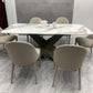 Modern Gray Stone Top Table Metal Base Rectangle Dining Table for Kitchen