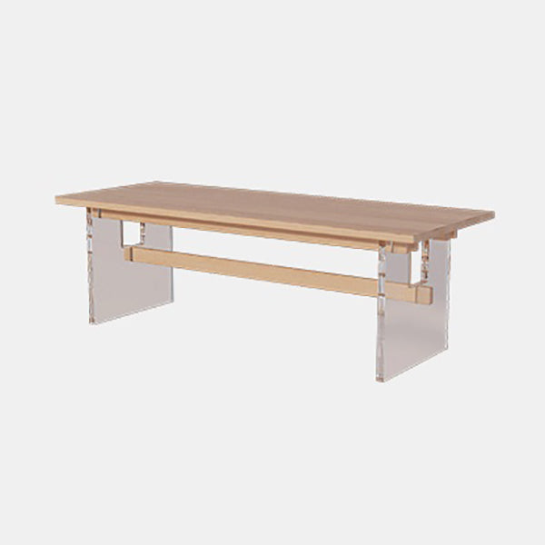 Solid Wood Trestle Base Table Modern Furniture in Natural for Restaurant Without Chairs Clearhalo 'Dining Tables & Seating' 'Dining Tables' 'dining_table' 'furn' 'furn_dining_table' 'Furniture' 'Kitchen & Dining Furniture' 5806500