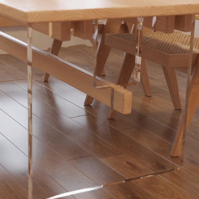 Solid Wood Trestle Base Table Modern Furniture in Natural for Restaurant Clearhalo 'Dining Tables & Seating' 'Dining Tables' 'dining_table' 'furn' 'furn_dining_table' 'Furniture' 'Kitchen & Dining Furniture' 5806501