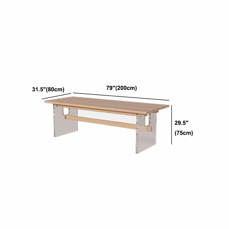 Solid Wood Trestle Base Table Modern Furniture in Natural for Restaurant Clearhalo 'Dining Tables & Seating' 'Dining Tables' 'dining_table' 'furn' 'furn_dining_table' 'Furniture' 'Kitchen & Dining Furniture' 5806506