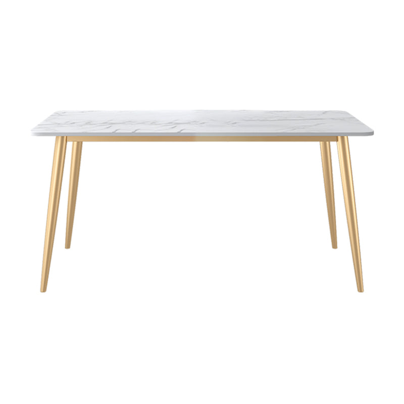 Table à manger de luxe traditionnelle Table à manger rectangulaire en pierre blanche pour la maison