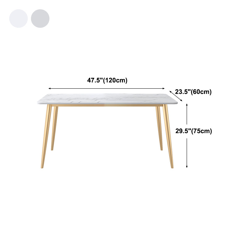 Table à manger de luxe traditionnelle Table à manger rectangulaire en pierre blanche pour la maison
