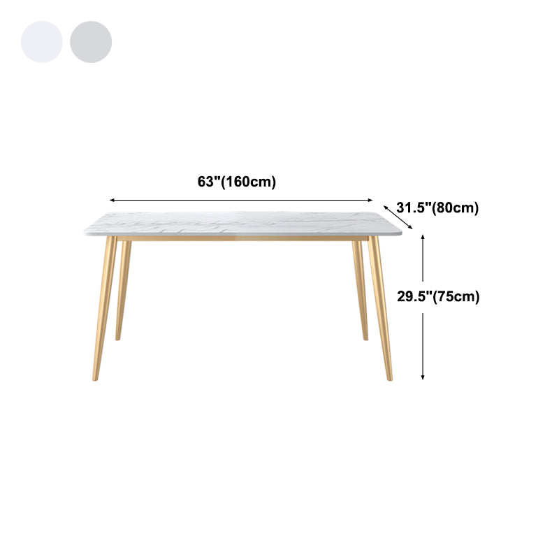 Table à manger de luxe traditionnelle Table à manger rectangulaire en pierre blanche pour la maison