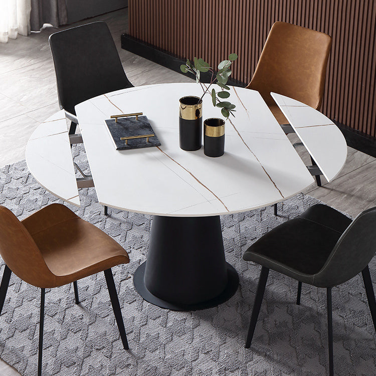 Tavolo da pranzo in pietra sinterizzato rettangolare mobili moderni con base di piedistallo