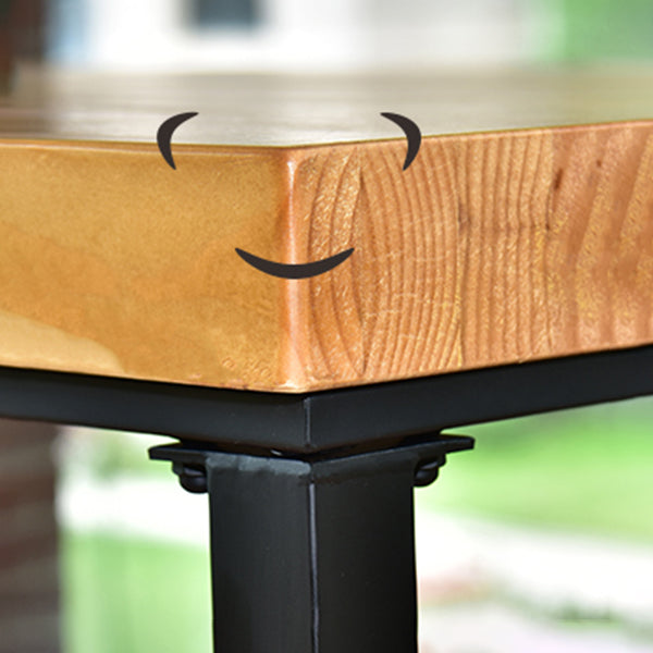 Tavolo da pranzo in legno in legno rettangolo nero tavolo da casa di base di cavalletto in ferro nero