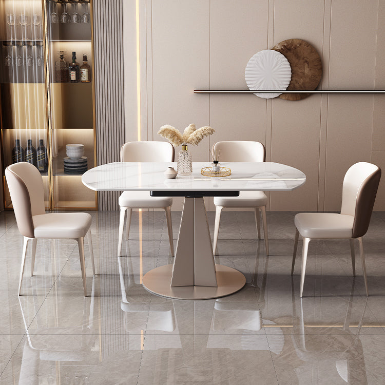 Stile semplicità Tavolo da pranzo rotondo Tavolo in pietra Drop-foglia mobili per la casa