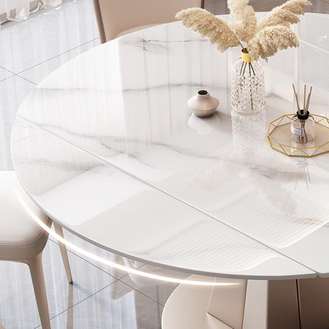 Stile semplicità Tavolo da pranzo rotondo Tavolo in pietra Drop-foglia mobili per la casa