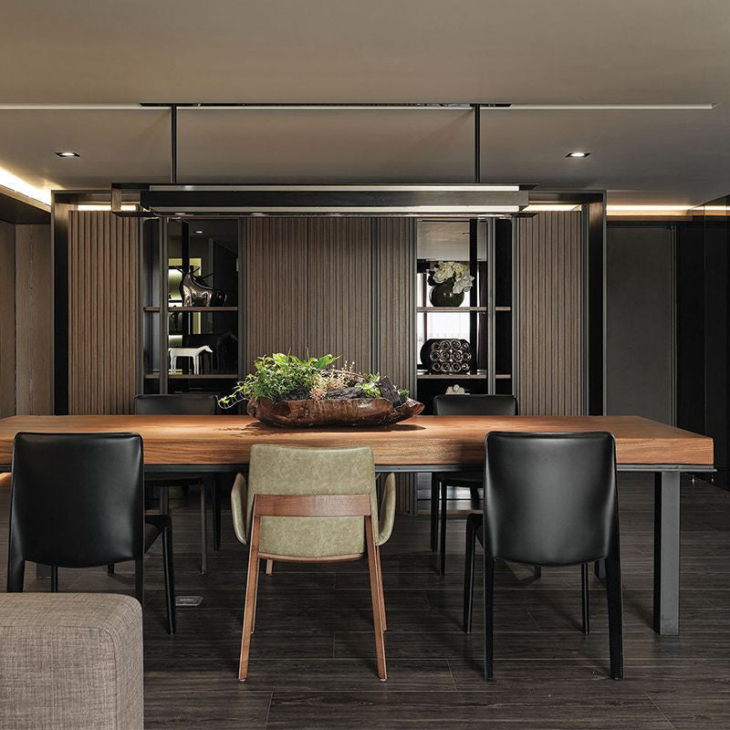 Rectangle Industrial Dining Table Solid Wood Top Home Table with 4 Black Iron Legs Clearhalo 'Dining Tables & Seating' 'Dining Tables' 'dining_table' 'furn' 'furn_dining_table' 'Furniture' 'Kitchen & Dining Furniture' 5806578