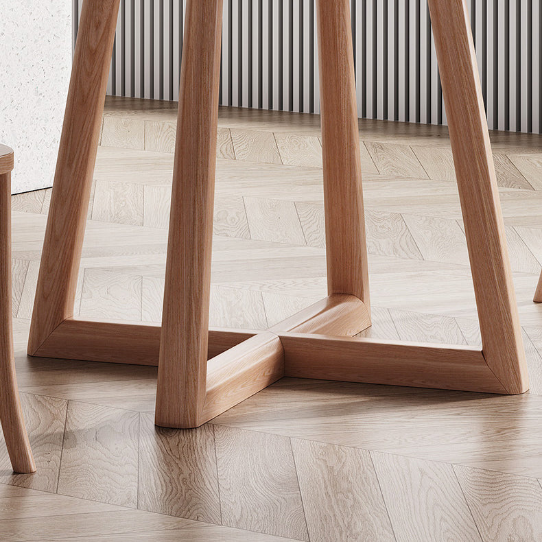 Tavolo da pranzo rotondo tavolo da pranzo top moderno in pietra con base in legno