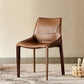 Leather Dining Chair Minimalist Design Arm Solid Back Dining Side Chair