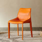 Leather Dining Chair Minimalist Design Arm Solid Back Dining Side Chair
