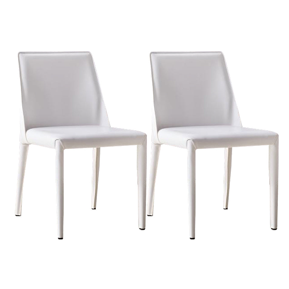 Silla de comedor de cuero de diseño minimalista para silla de espalda sólida en el hogar