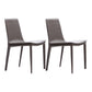 Leather Dining Chair Minimalist Design Solid Back Armless Dining Chair