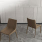 Modern Leather Dining Side Chair Solid Back Armless Side Chair