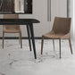 Modern Leather Dining Side Chair Solid Back Armless Side Chair