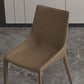 Modern Leather Dining Side Chair Solid Back Armless Side Chair