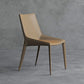 Modern Leather Dining Side Chair Solid Back Armless Side Chair
