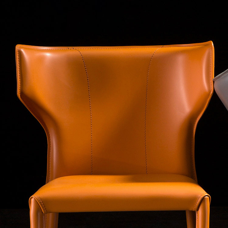 Modern Leather Dining Chair Wingback Dining Side Chair for Restaurant
