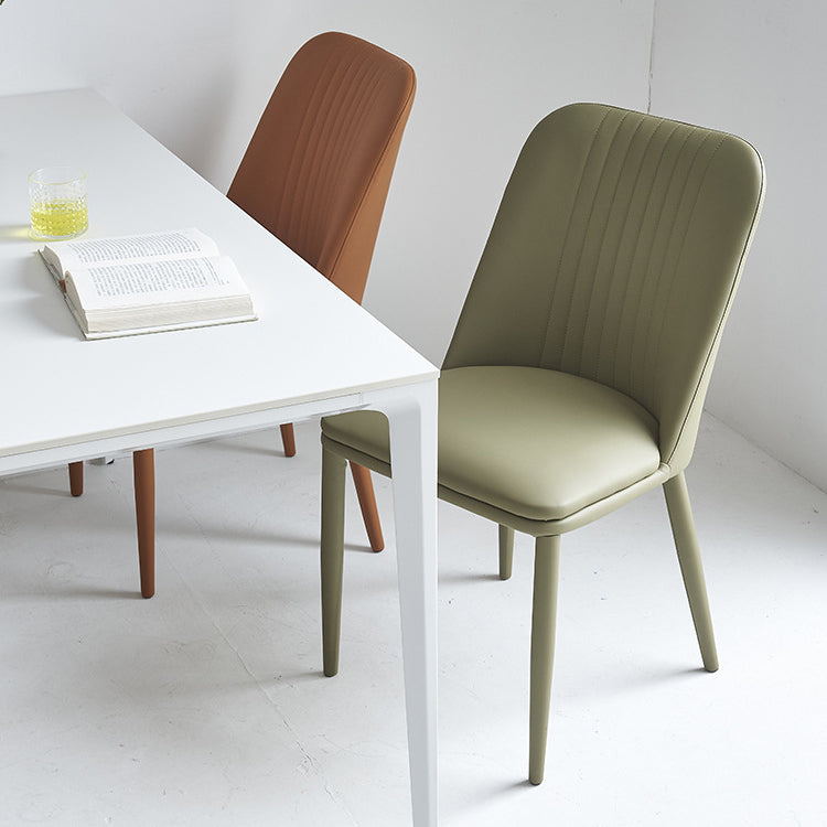 Leather Dining Chair Minimalist Style Armless Solid Back Chair for Home Clearhalo 'Dining Chairs' 'Dining Tables & Seating' 'dining_chair' 'furn' 'furn_dining_chair' 'Furniture' 'Kitchen & Dining Furniture' 5806723