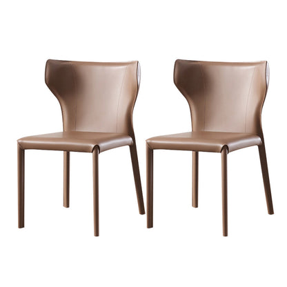 Leather Dining Chair Contemporary Design Wingback Side Chair