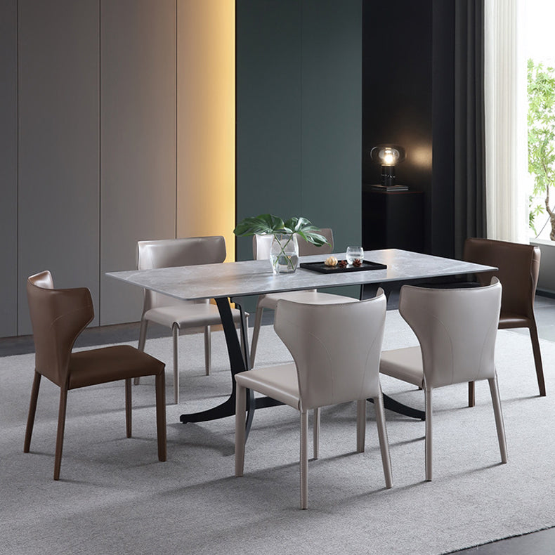 Leather Dining Chair Contemporary Design Wingback Side Chair