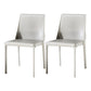 Solid Back Chair Contemporary Modern Leather Indoor-Outdoor Side Chair Light Gray-White 2 Piece Set Clearhalo 'Dining Chairs' 'Dining Tables & Seating' 'dining_chair' 'furn' 'furn_dining_chair' 'Furniture' 'Kitchen & Dining Furniture' 5806770