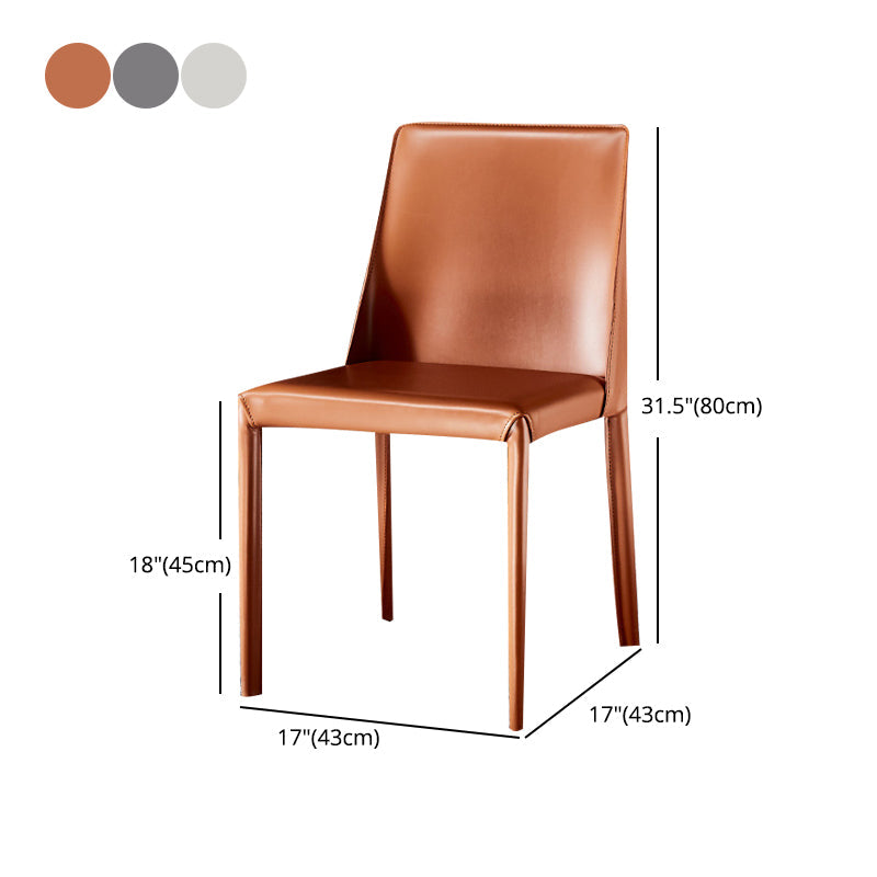Solid Back Chair Contemporary Modern Leather Indoor-Outdoor Side Chair Clearhalo 'Dining Chairs' 'Dining Tables & Seating' 'dining_chair' 'furn' 'furn_dining_chair' 'Furniture' 'Kitchen & Dining Furniture' 5806781