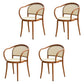 Scandinavian Arm Open Back Chairs for Home Wood Dining Chairs Red Brown 4 Piece Set Clearhalo 'Dining Chairs' 'Dining Tables & Seating' 'dining_chair' 'furn' 'furn_dining_chair' 'Furniture' 'Kitchen & Dining Furniture' 5806788