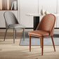 Minimalist Armless Solid Back Chair for Kitchen Leather Dining Chair