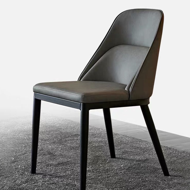 金属製の脚のある現代的なダイニングチェアキッチンアームレスチェア