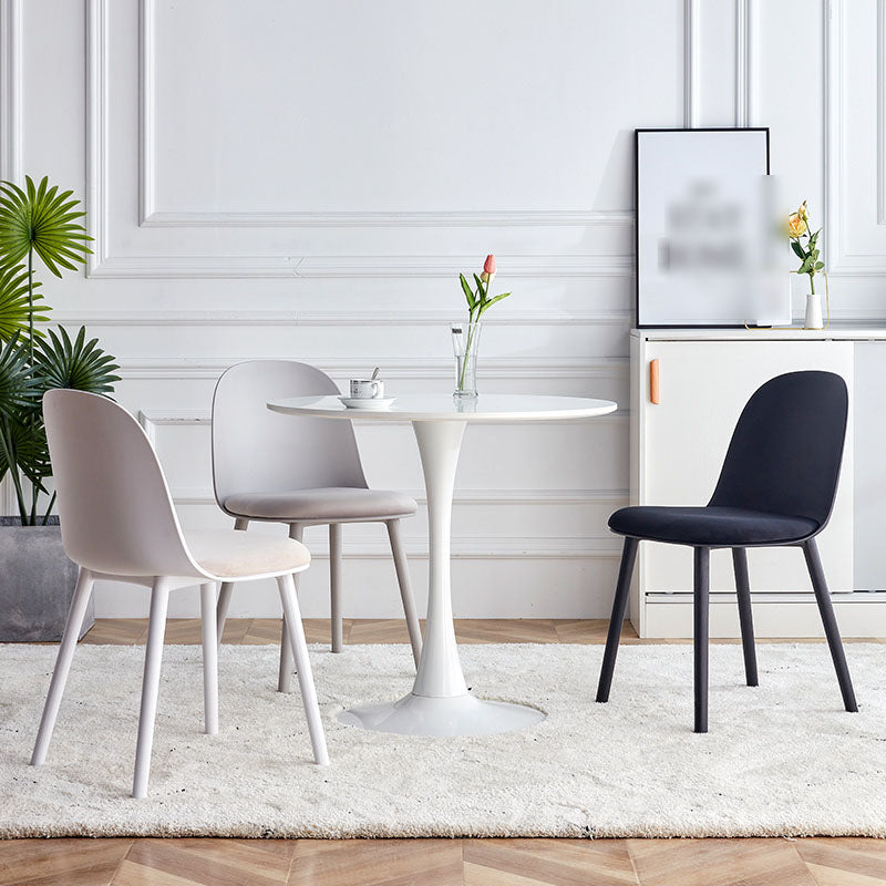 Upholstered Dining Chairs Nordic Style Armless Solid Back Chair