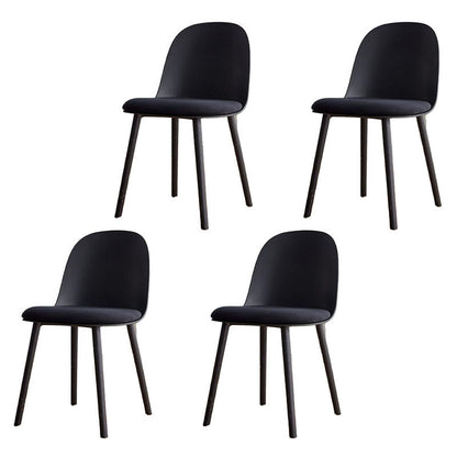 Upholstered Dining Chairs Nordic Style Armless Solid Back Chair
