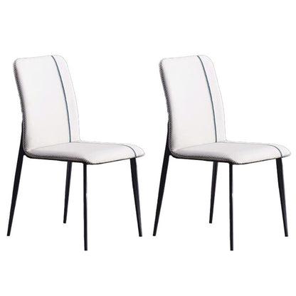 Contemporary Dining Chair Kitchen Armless Side Chairs with Metal Legs