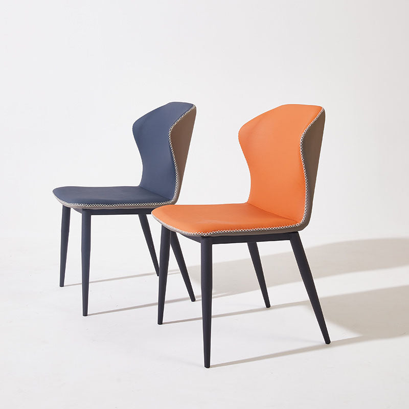 Eigentijdse stijl stoel keuken armloze wingback stoelen met metalen benen