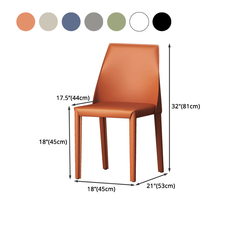 Parsons Side Chair Contemporary Leather Indoor-Outdoor Armless Chair