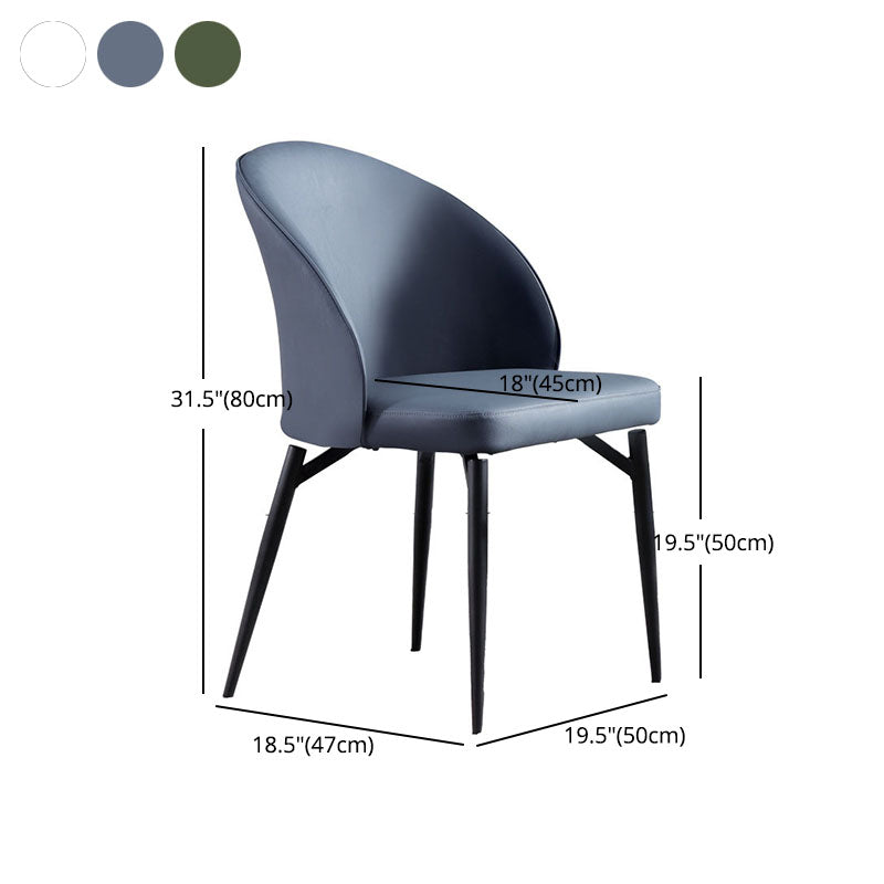 Solid Back Side Chair Metal Leg Modern Contemporary Indoor-Outdoor Chair