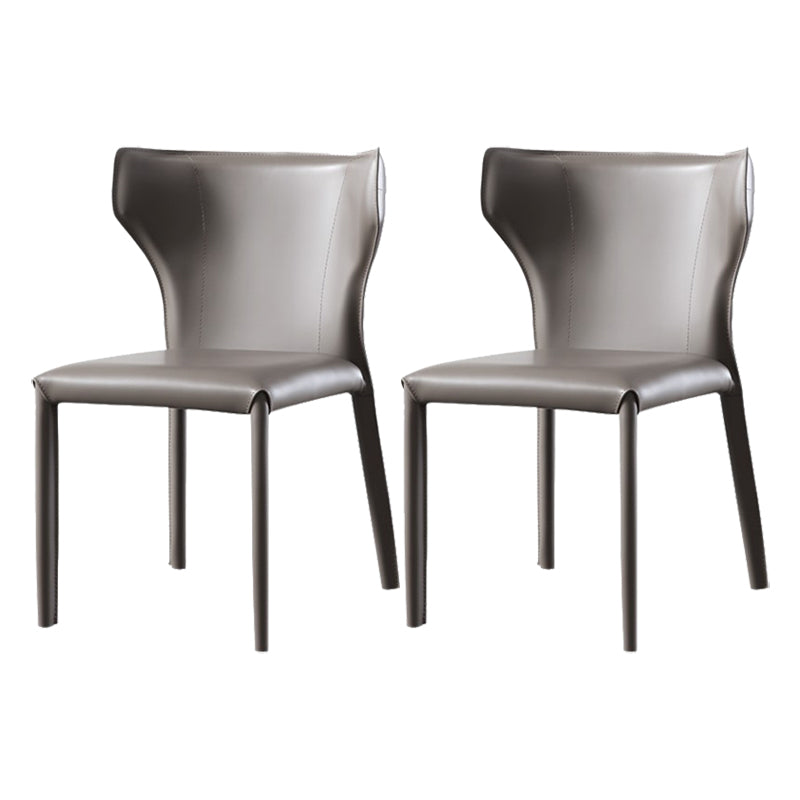 Wingback Side Chair Contemporary Leather Indoor-Outdoor Dining Chair