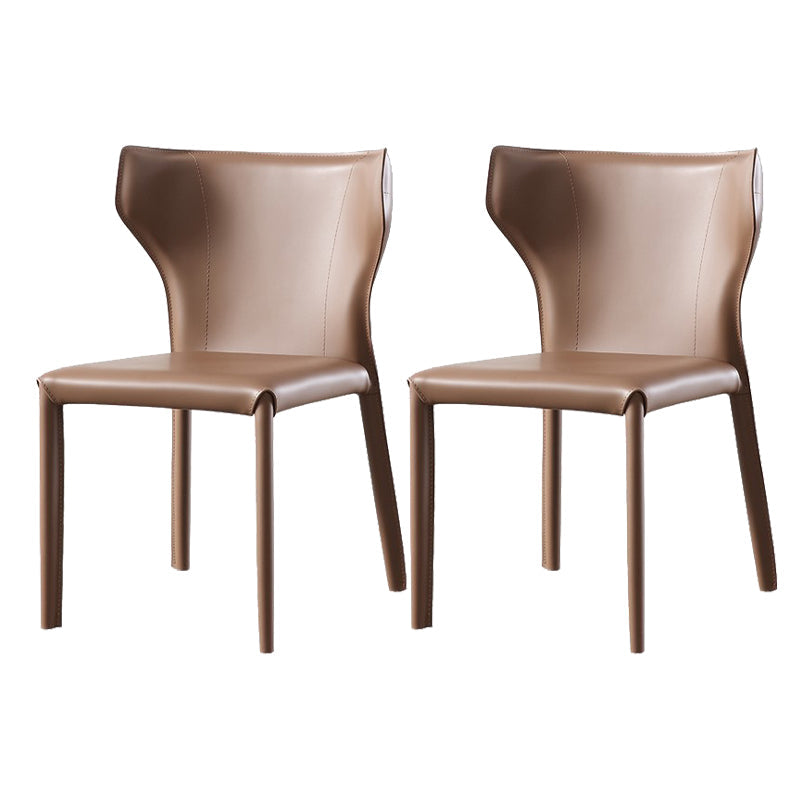 Wingback Side Chair Contemporary Leather Indoor-Outdoor Dining Chair