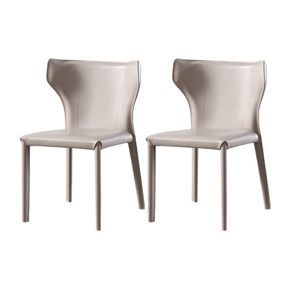 Wingback Side Chair Contemporary Leather Indoor-Outdoor Dining Chair