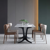 Wingback Side Chair Contemporary Leather Indoor-Outdoor Dining Chair