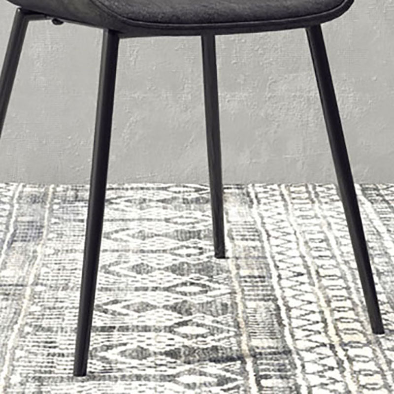 Eigentijdse eetkamerstoel keuken wingback armloze zijstoel met metalen benen