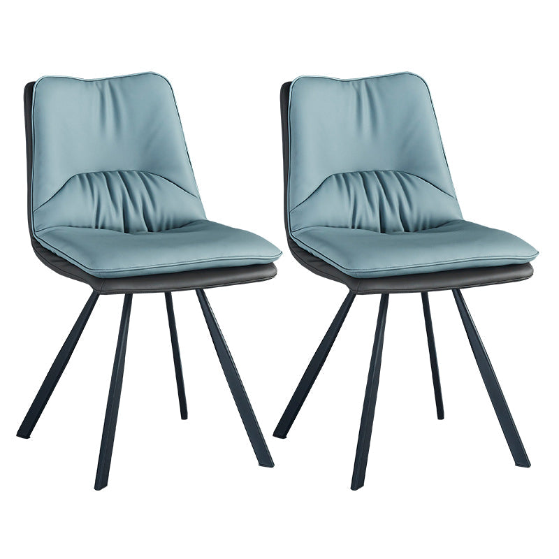 Eigentijdse stijl eetkamerstoel armloze zijstoel met metalen benen