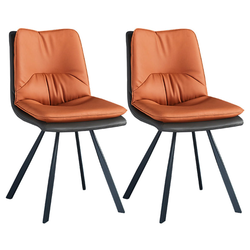 Eigentijdse stijl eetkamerstoel armloze zijstoel met metalen benen