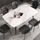 Witte eettafel ingesteld 1/2/5/7 PCS rechthoekige eettafel met wingback -stoelen