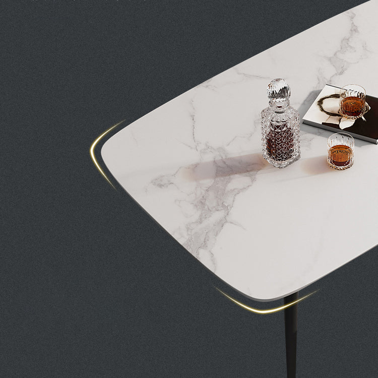 Witte eettafel ingesteld 1/2/5/7 PCS rechthoekige eettafel met wingback -stoelen