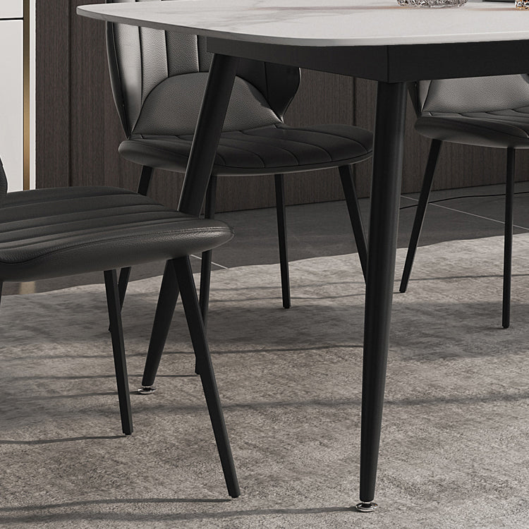 Witte eettafel ingesteld 1/2/5/7 PCS rechthoekige eettafel met wingback -stoelen