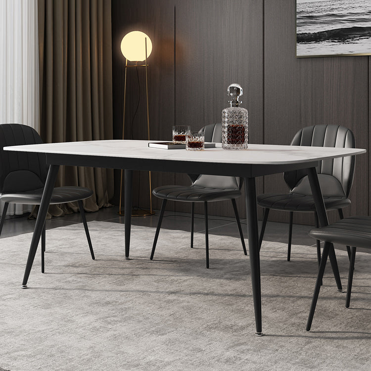 Witte eettafel ingesteld 1/2/5/7 PCS rechthoekige eettafel met wingback -stoelen