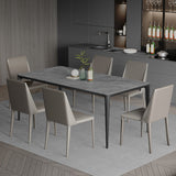 Modern Grey 1/4/5/7 Pieces Dinette Set Rectangle Legs Indoor Dining Table Set Clearhalo 'Dining Room Sets' 'Dining Tables & Seating' 'dining_room_set' 'furn' 'furn_dining_room_set' 'Furniture' 'Kitchen & Dining Furniture' 5807129