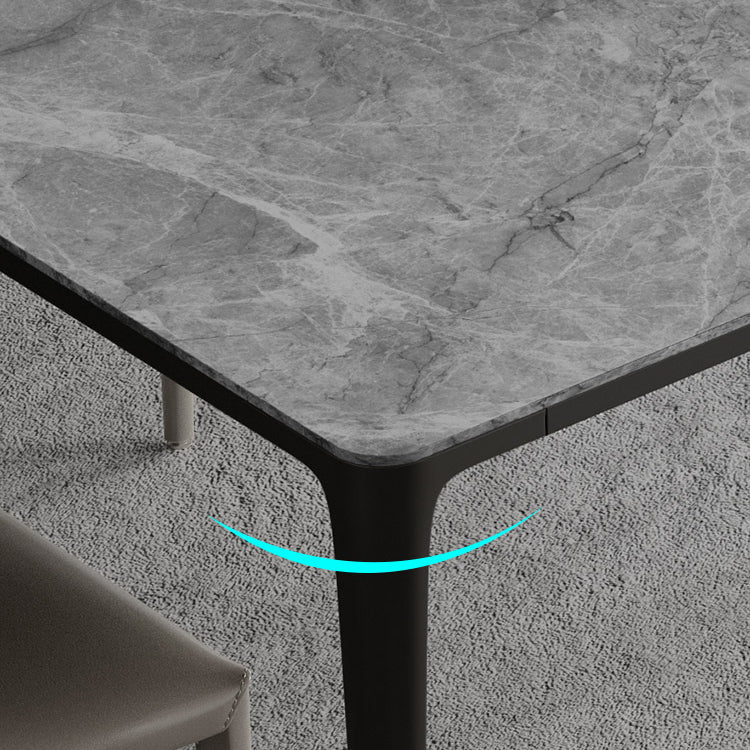 Modern Grey 1/4/5/7 Pieces Dinette Set Rectangle Legs Indoor Dining Table Set Clearhalo 'Dining Room Sets' 'Dining Tables & Seating' 'dining_room_set' 'furn' 'furn_dining_room_set' 'Furniture' 'Kitchen & Dining Furniture' 5807133