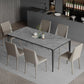 Modern Grey 1/4/5/7 Pieces Dinette Set Rectangle Legs Indoor Dining Table Set Clearhalo 'Dining Room Sets' 'Dining Tables & Seating' 'dining_room_set' 'furn' 'furn_dining_room_set' 'Furniture' 'Kitchen & Dining Furniture' 5807135